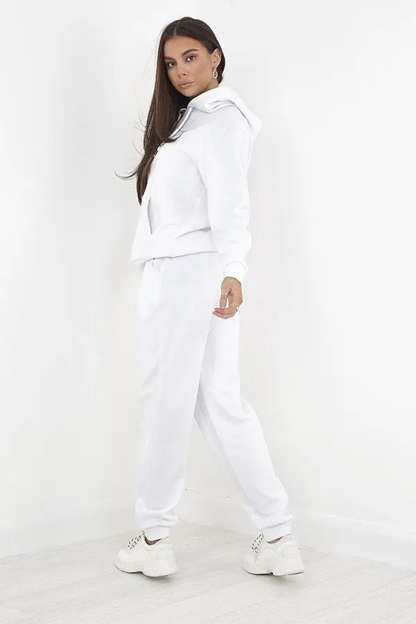 PLAIN WHITE DRAWSTRING JOGGING BOTTOMS
