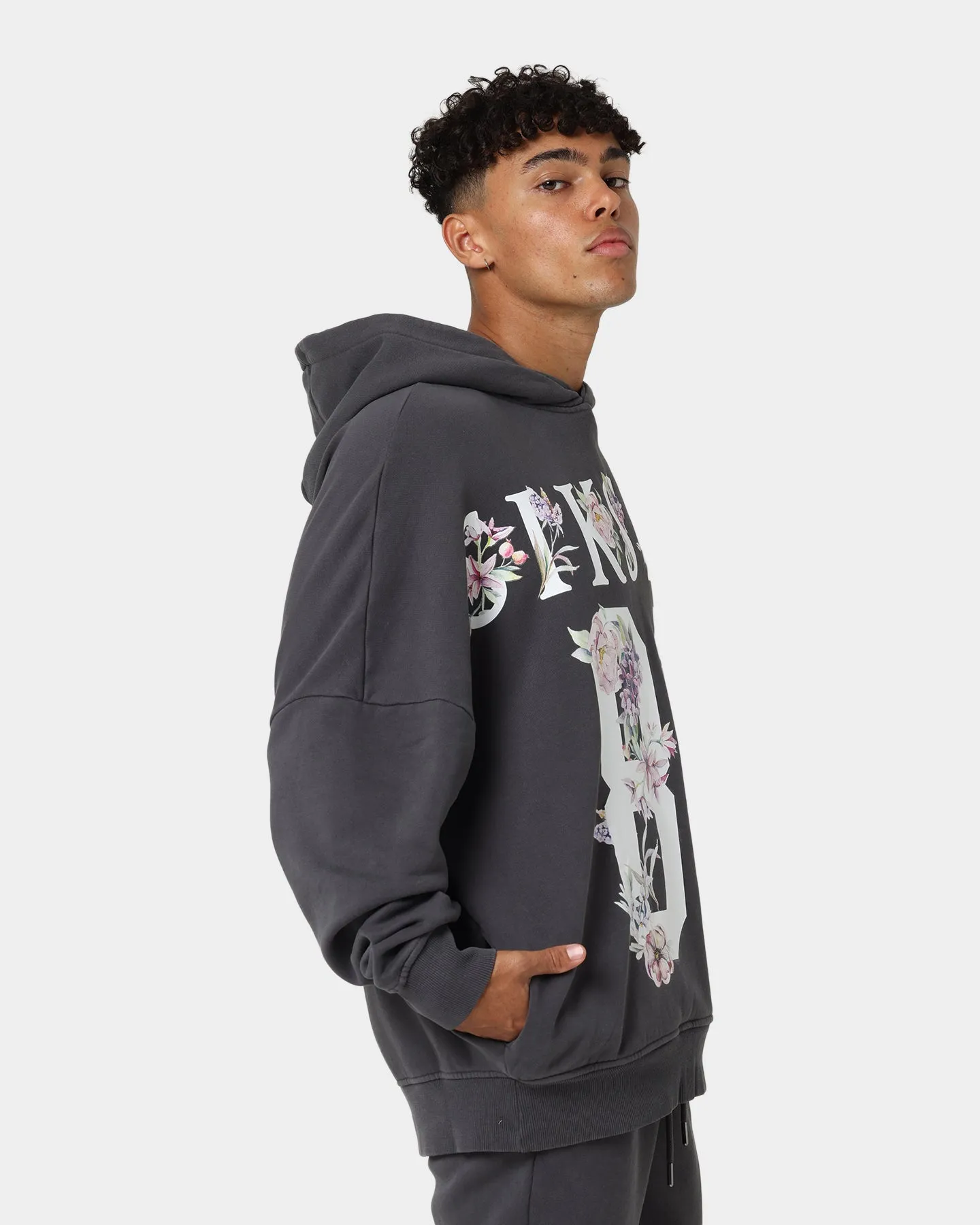 Sik Silk Acid Floral Overhead Hoodie Grey