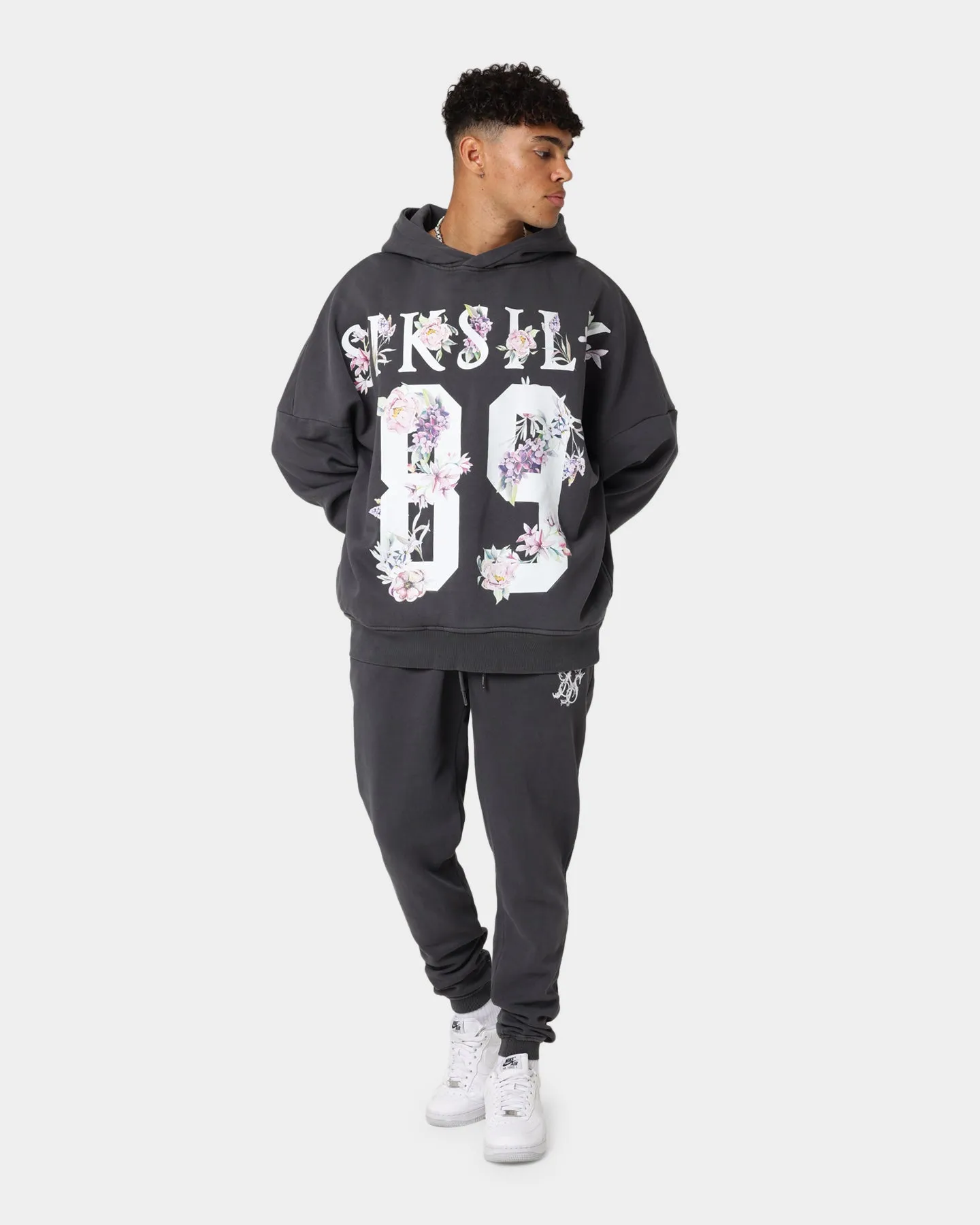 Sik Silk Acid Floral Overhead Hoodie Grey