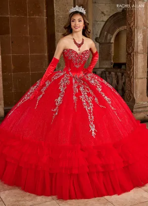 Strapless Ruffled Quinceanera Dress by Rachel Allan RQ2189