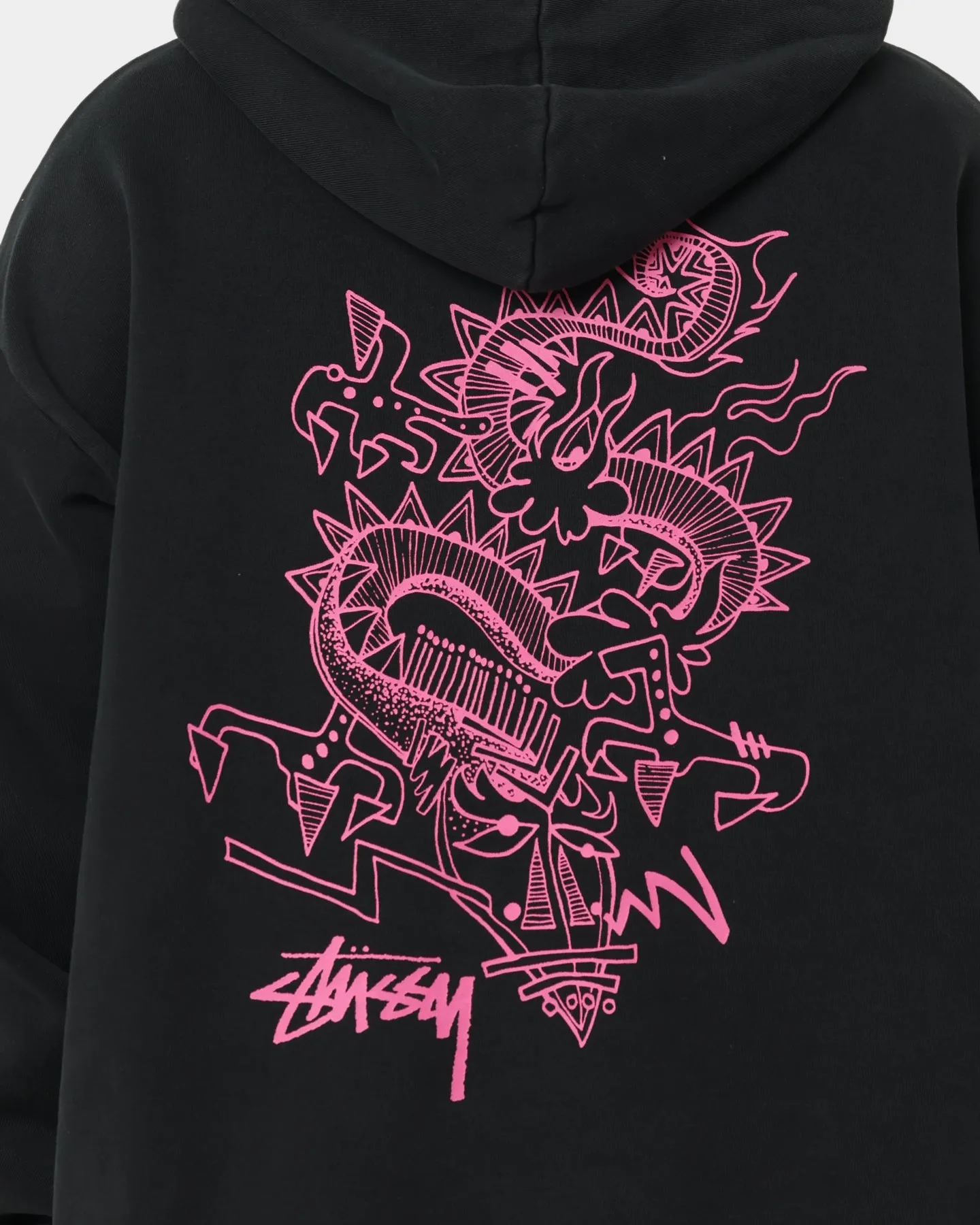Stussy Script Dragon Hoodie Pigment Black
