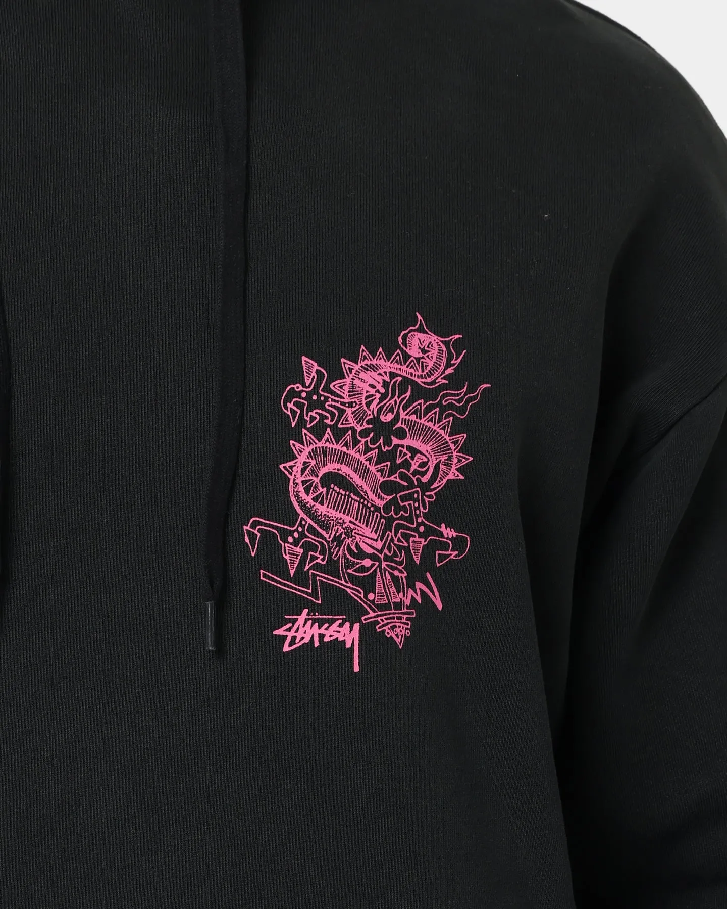 Stussy Script Dragon Hoodie Pigment Black