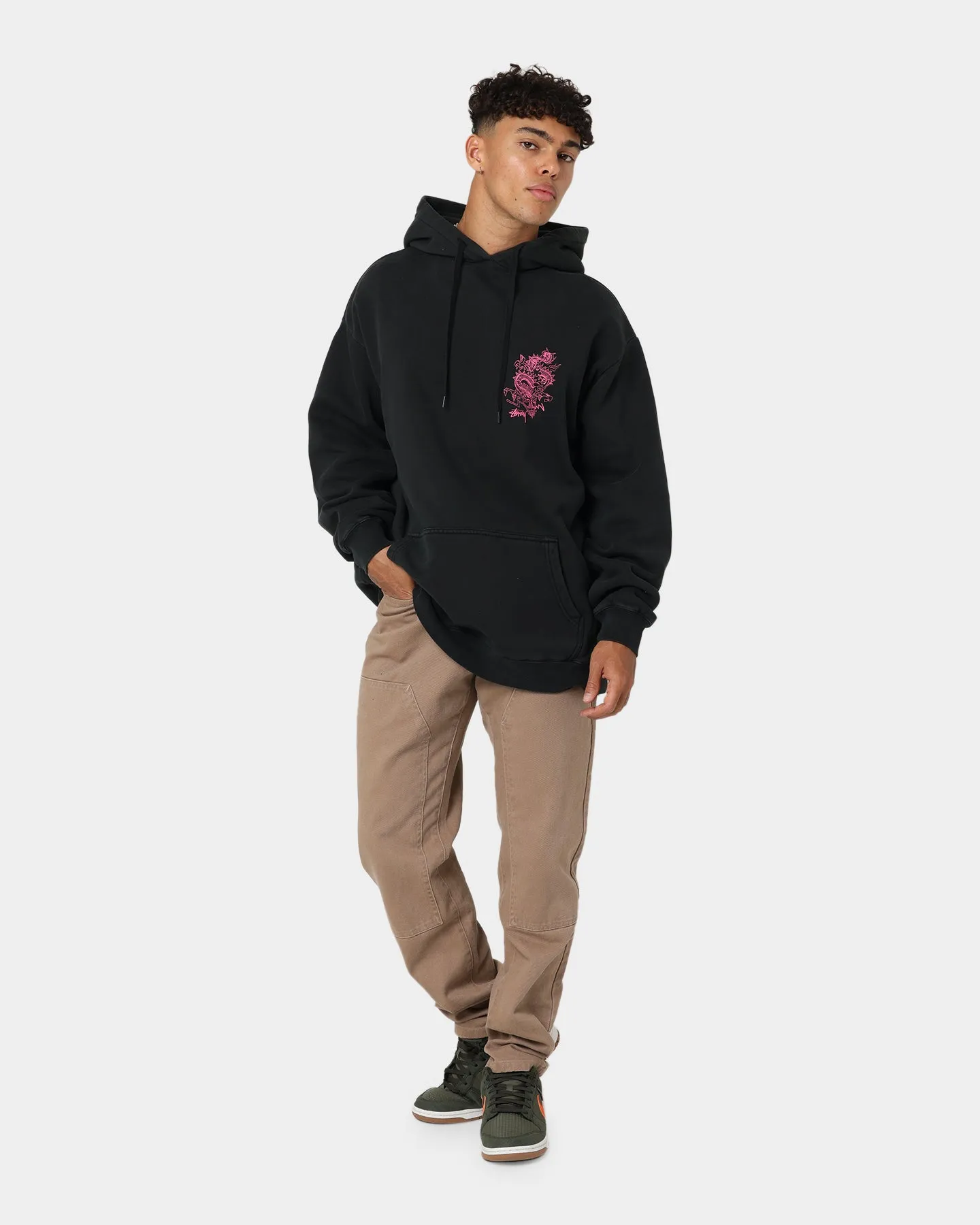 Stussy Script Dragon Hoodie Pigment Black