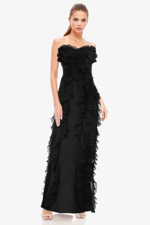 The Khefri | Strapless Chiffon Gown