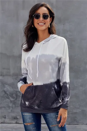 Tie dye Gradient Long Sleeve Pullover Hoodie
