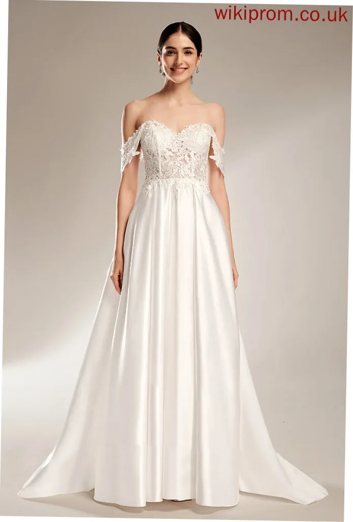 Train Ball-Gown/Princess Wedding Wedding Dresses Sequins Sweetheart Cierra Dress With Chapel