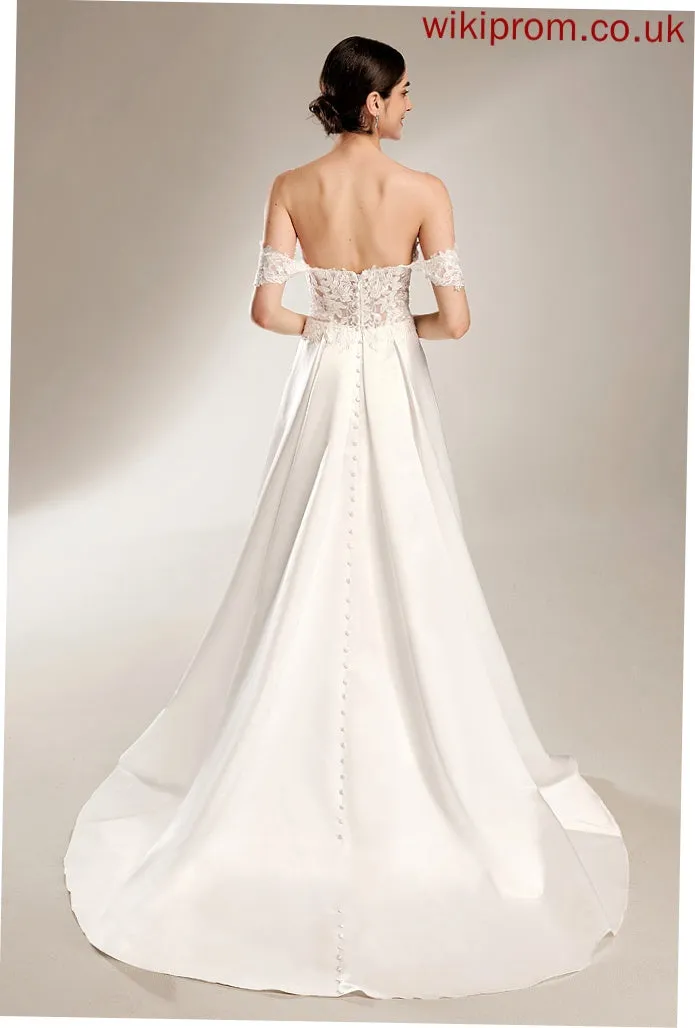 Train Ball-Gown/Princess Wedding Wedding Dresses Sequins Sweetheart Cierra Dress With Chapel
