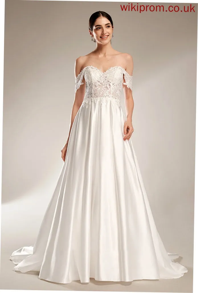 Train Ball-Gown/Princess Wedding Wedding Dresses Sequins Sweetheart Cierra Dress With Chapel
