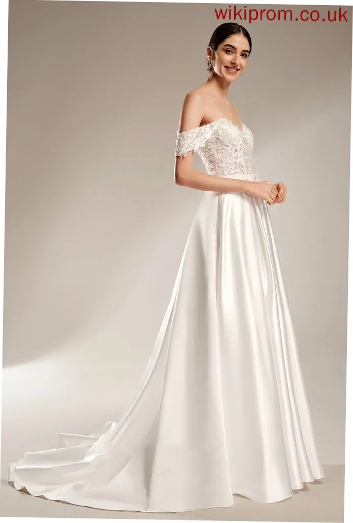 Train Ball-Gown/Princess Wedding Wedding Dresses Sequins Sweetheart Cierra Dress With Chapel