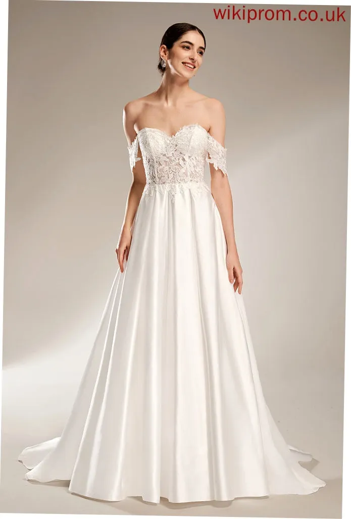 Train Ball-Gown/Princess Wedding Wedding Dresses Sequins Sweetheart Cierra Dress With Chapel