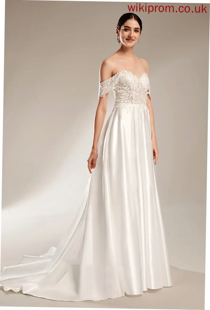 Train Ball-Gown/Princess Wedding Wedding Dresses Sequins Sweetheart Cierra Dress With Chapel