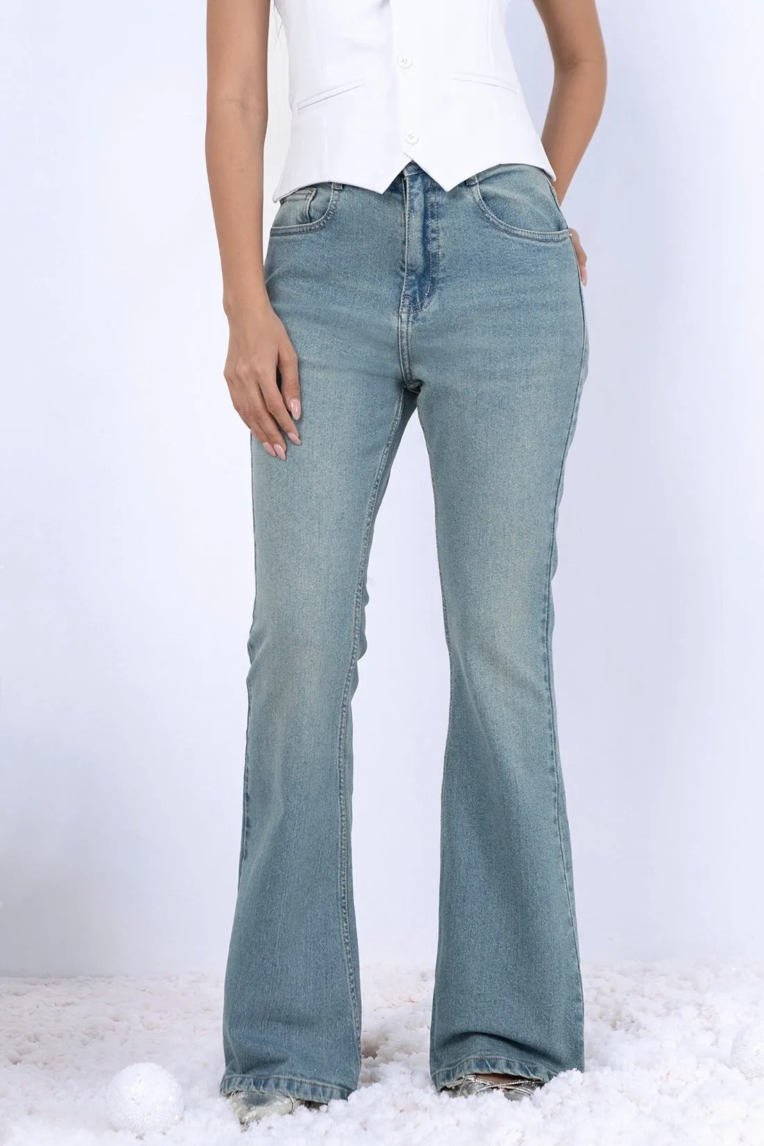 Vintage Wash Bootcut Jeans