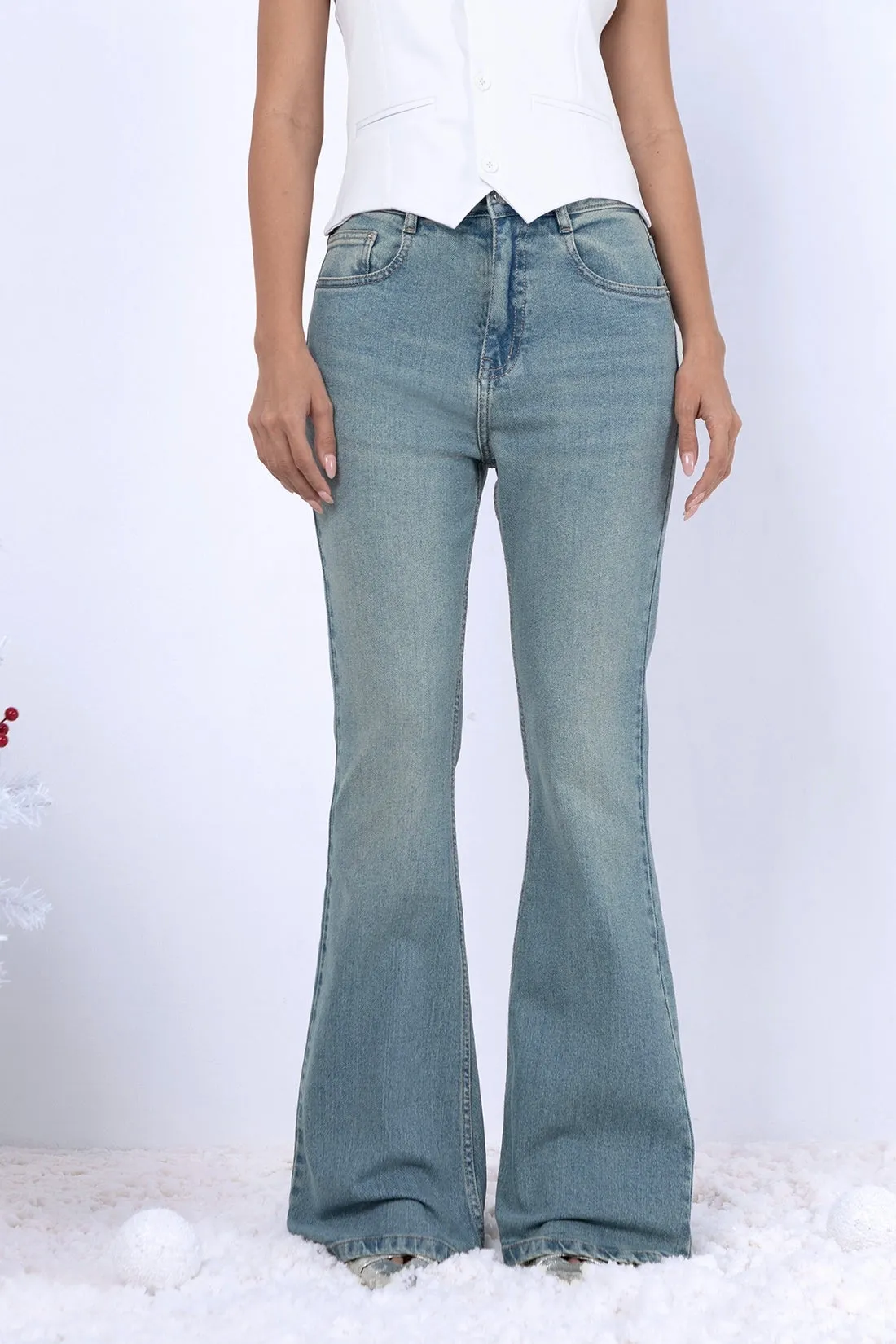 Vintage Wash Bootcut Jeans