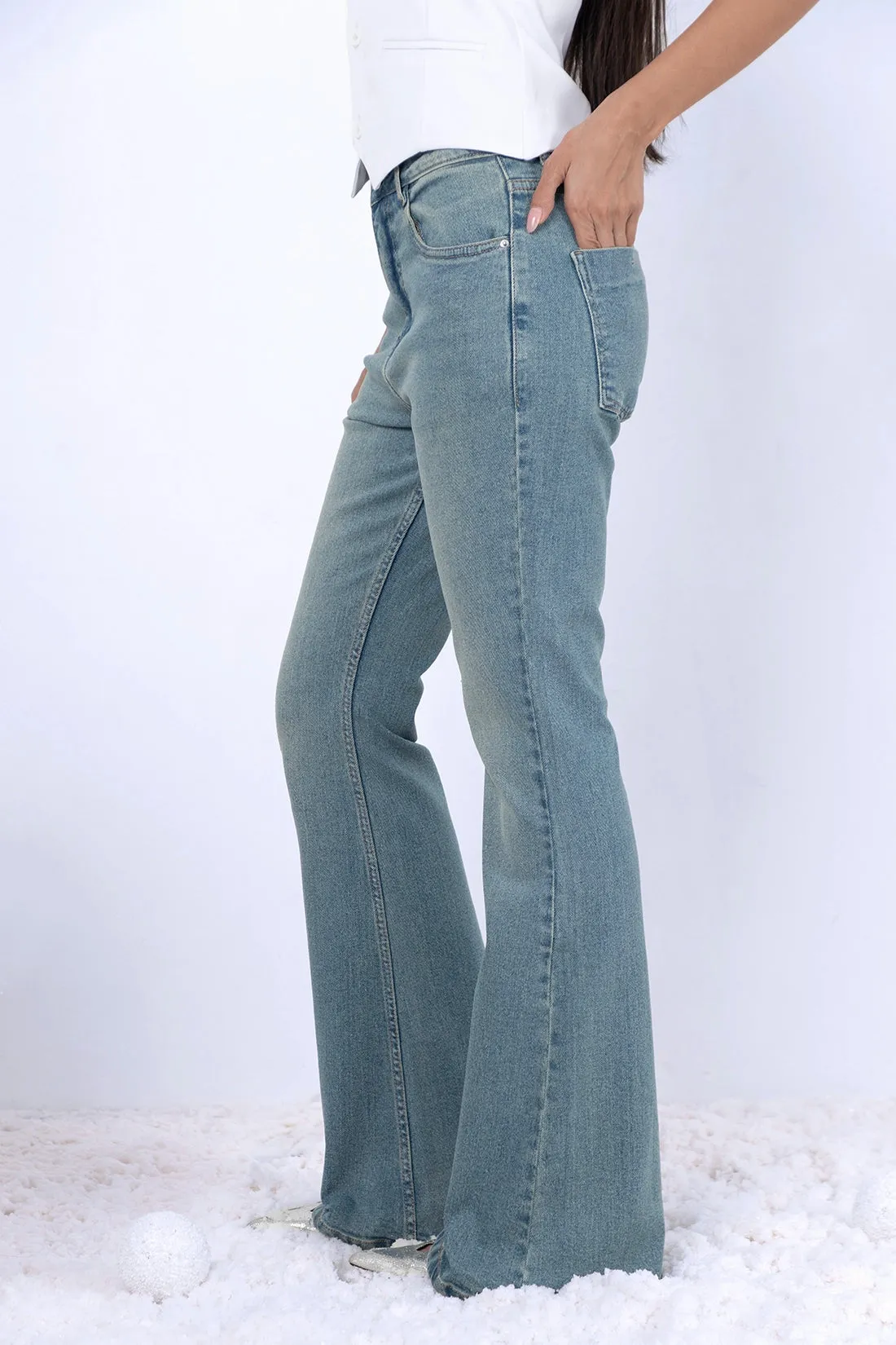 Vintage Wash Bootcut Jeans