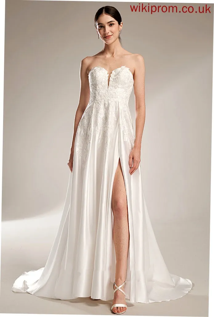 Wedding Dresses Sweetheart Chapel Front Train With Nadia Wedding Ball-Gown/Princess Split Dress