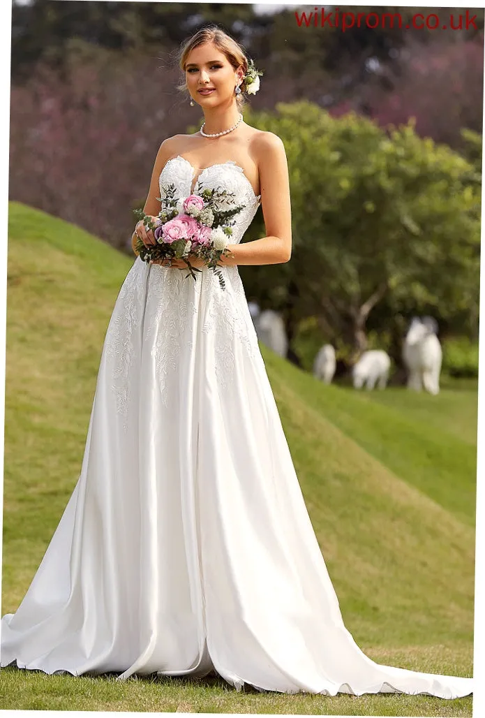 Wedding Dresses Sweetheart Chapel Front Train With Nadia Wedding Ball-Gown/Princess Split Dress